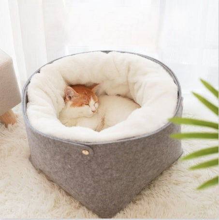 2-in-1 Katzenbett  – Kuschelhöhle & Liegekissen in einem