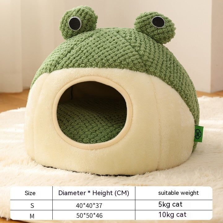 Kuscheliges Katzen- & Hundebett im Frosch-Design