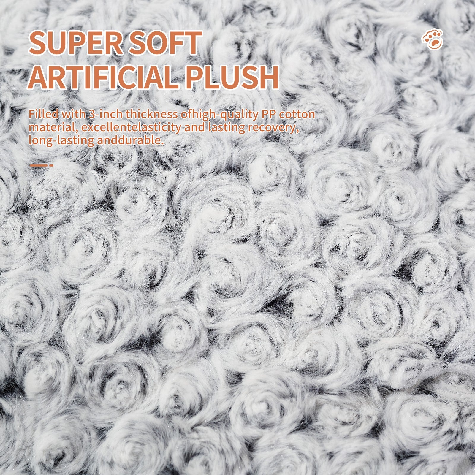 Extra dickes Hundebett aus Rosen-Velours – Weiche, waschbare Schlafmatte für Hunde