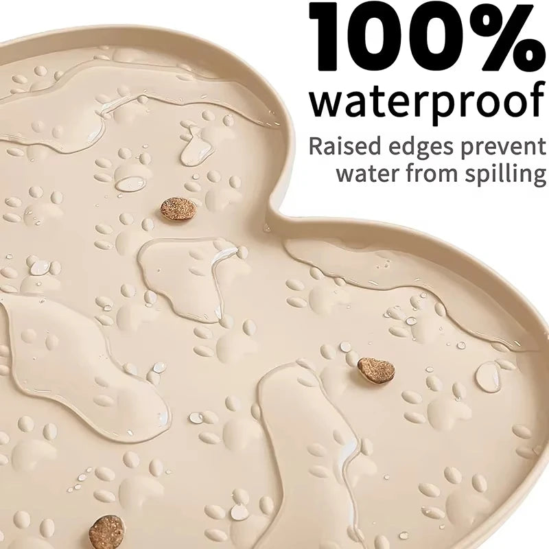 Anti-Rutsch Futterunterlage aus Silikon – Wasserdichte Napfmatte mit erhöhtem Rand