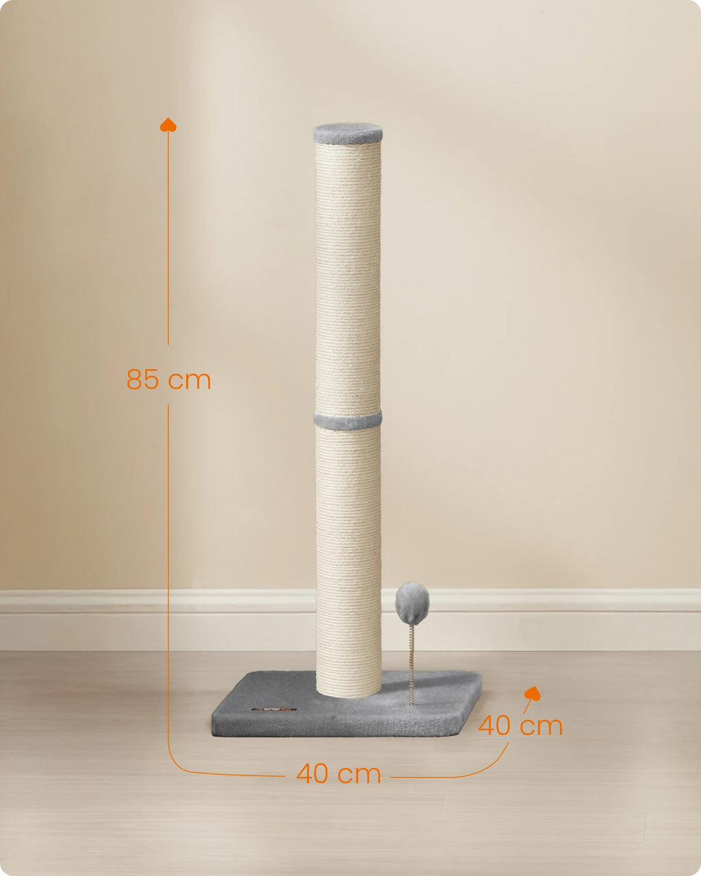 FEANDREA Kratzsäule 85 cm – Extra dicke Sisal-Kratzsäule für Katzen