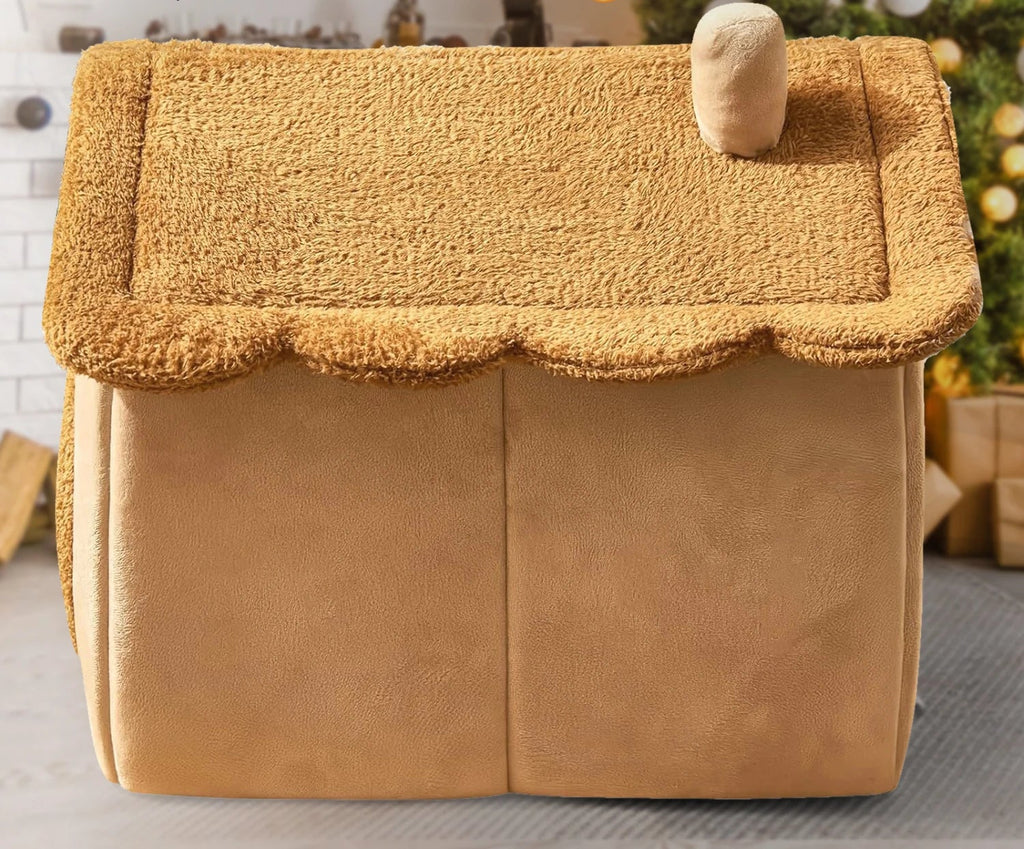 Gemütliches Haustierhaus für Katzen & Hunde – Warmes Kuschelbett mit abnehmbarem Kissen