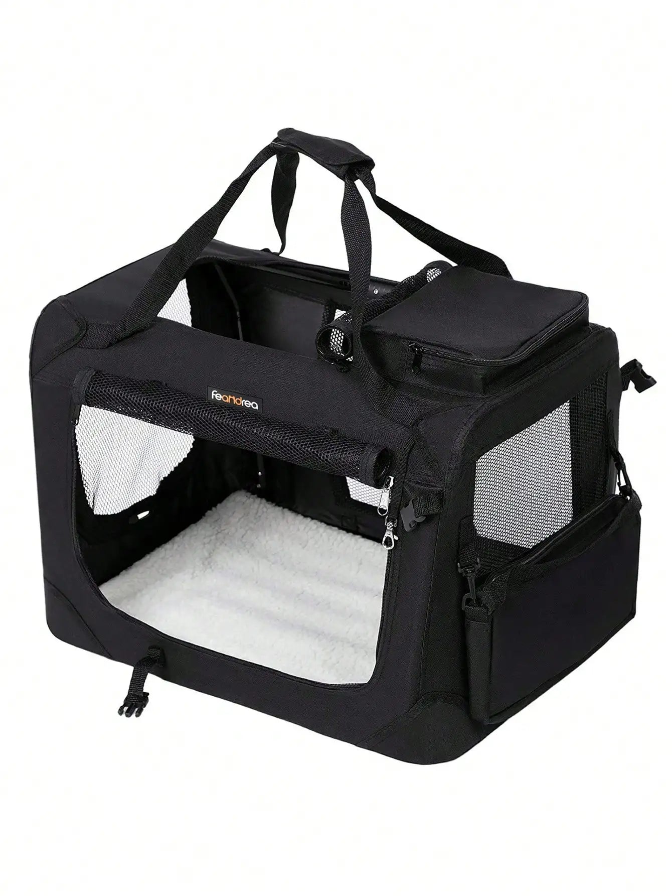 FEANDREA Faltbare Hundebox – Leichte Transportbox & Ruheplatz für Hunde (60 × 42 × 42 cm)