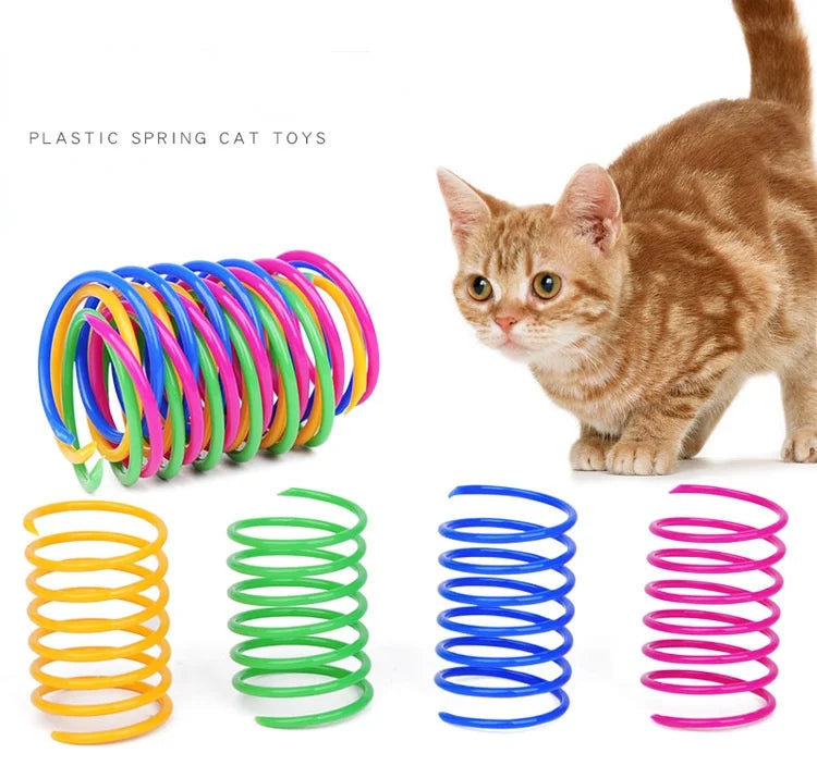 Katzen Spiralspielzeug – Bunte Sprungfedern für interaktiven Spielspaß