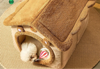 Gemütliches Haustierhaus für Katzen & Hunde – Warmes Kuschelbett mit abnehmbarem Kissen