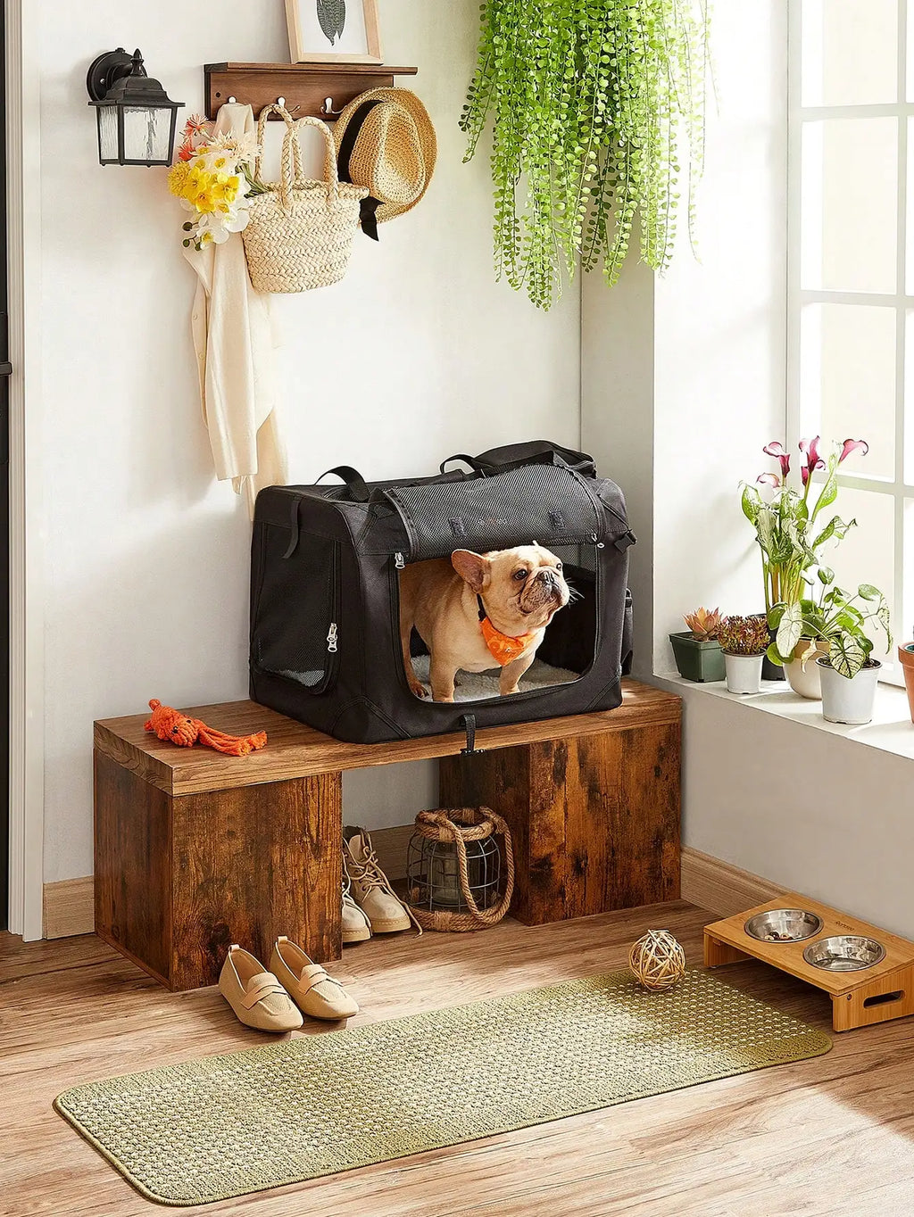 FEANDREA Faltbare Hundebox – Leichte Transportbox & Ruheplatz für Hunde (60 × 42 × 42 cm)