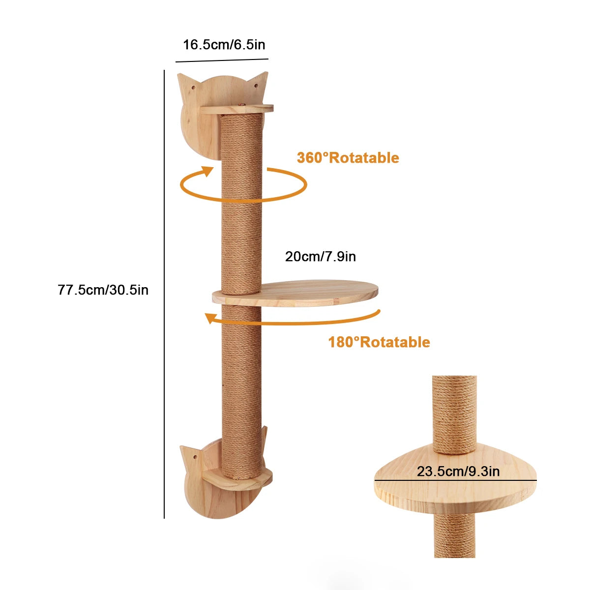 Individuelle Kletterwand Katzen Kletterregale aus Holz – Vertikaler Spielplatz mit Sisal & Hängematte