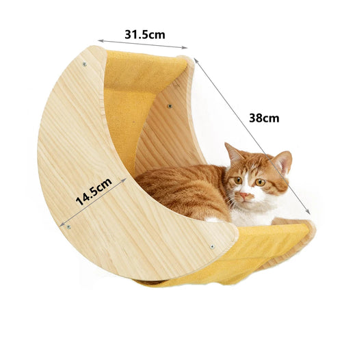 Individuelle Kletterwand Katzen Kletterregale aus Holz – Vertikaler Spielplatz mit Sisal & Hängematte