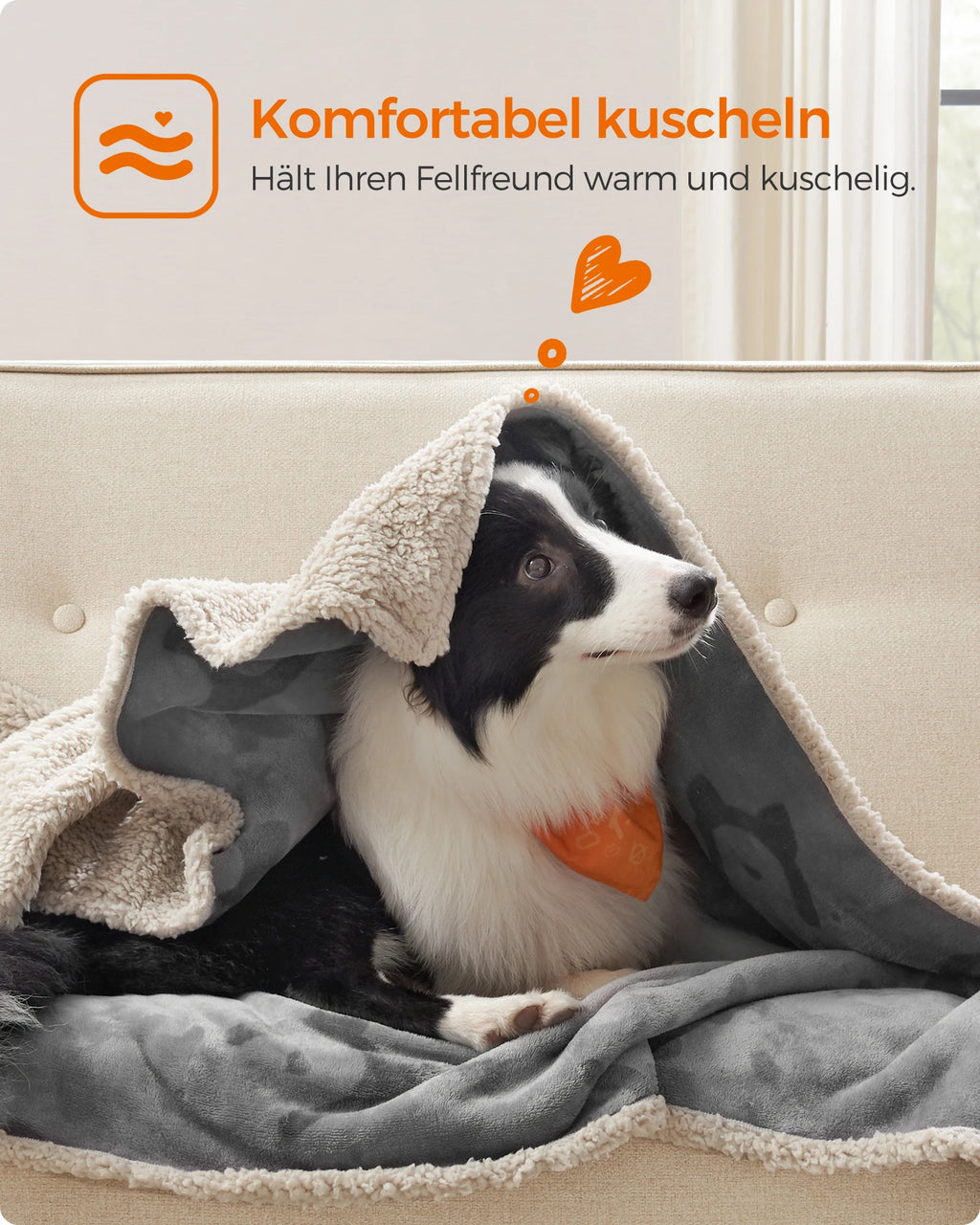 FEANDREA Wasserdichte Haustierdecke – Kuschelige Sherpa- & Flanell-Decke für Hunde & Katzen