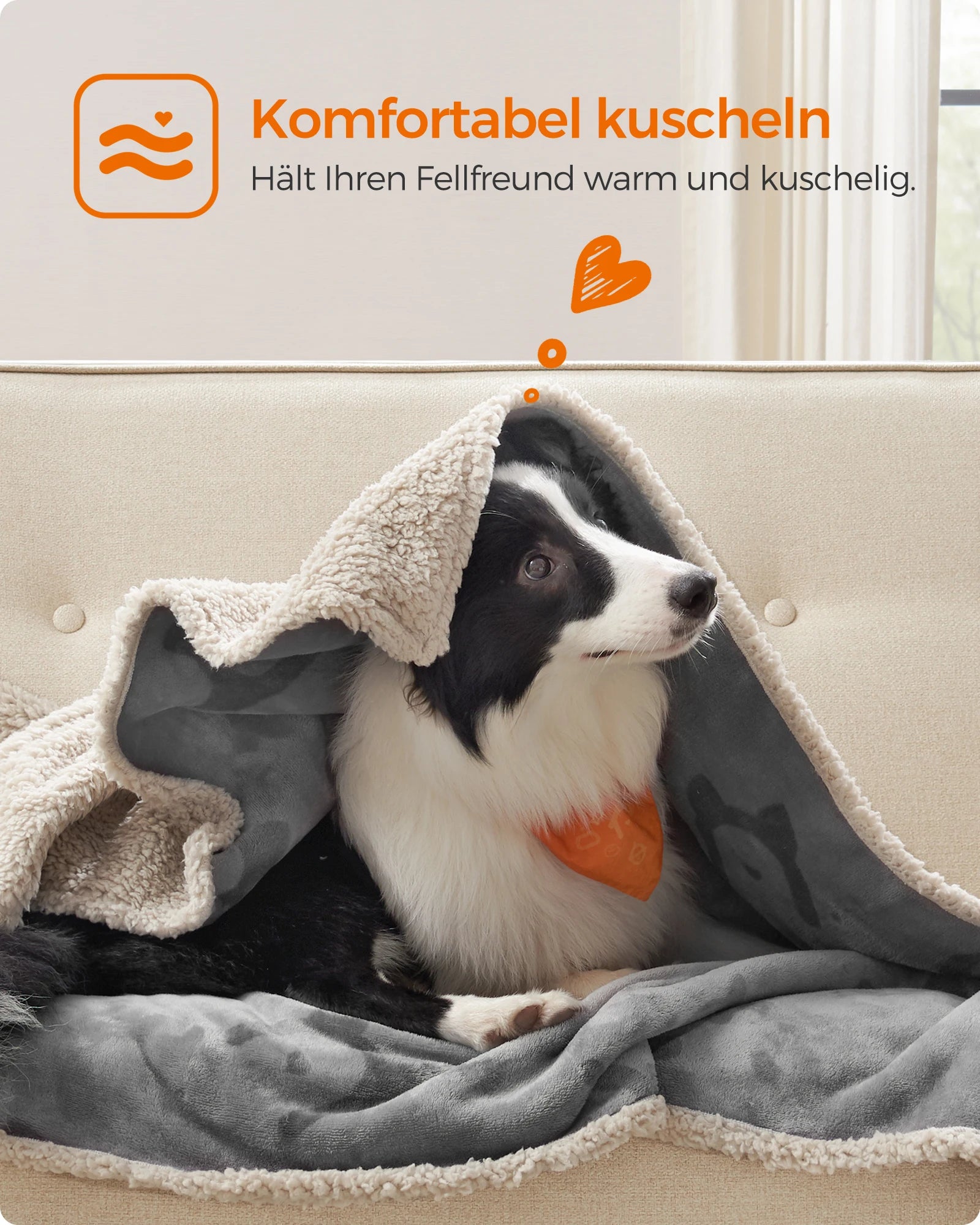FEANDREA Wasserdichte Haustierdecke – Kuschelige Sherpa- & Flanell-Decke für Hunde & Katzen