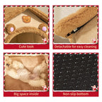 Gemütliches Haustierhaus für Katzen & Hunde – Warmes Kuschelbett mit abnehmbarem Kissen