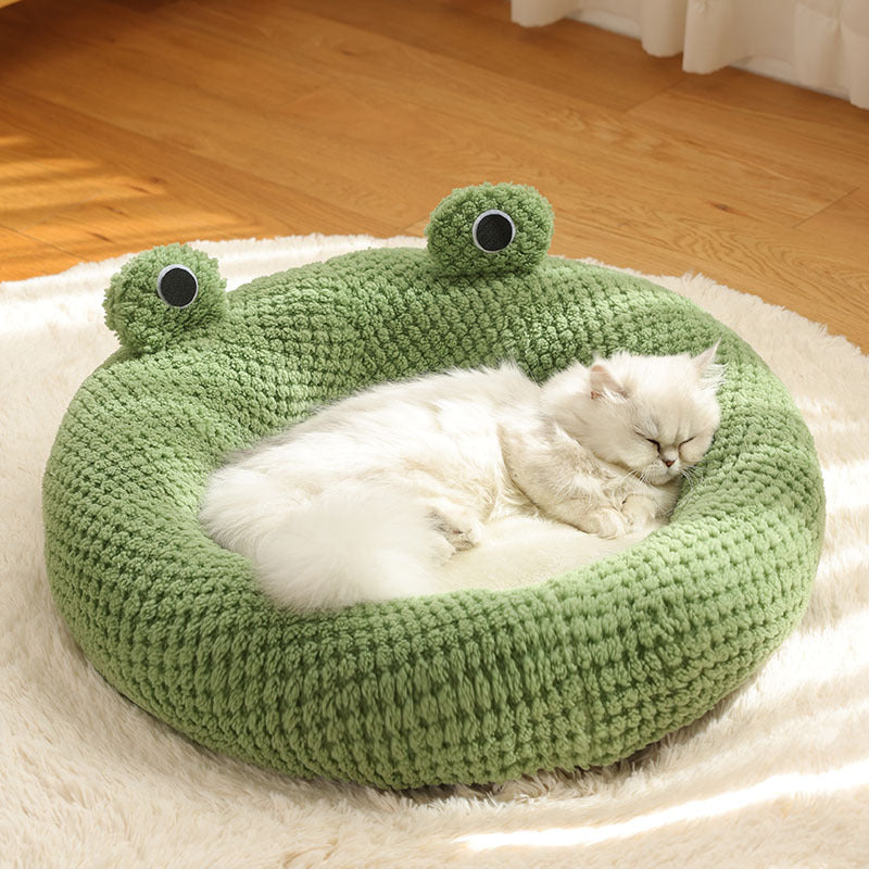 Kuscheliges Katzen- & Hundebett im Frosch-Design
